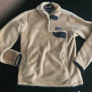 Patagonia Snap Pullover Girl's S- Camel & Smoke Gray